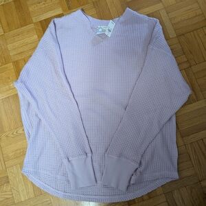 NWT Offline By Aerie Lavender Waffle Knit Oversized Top